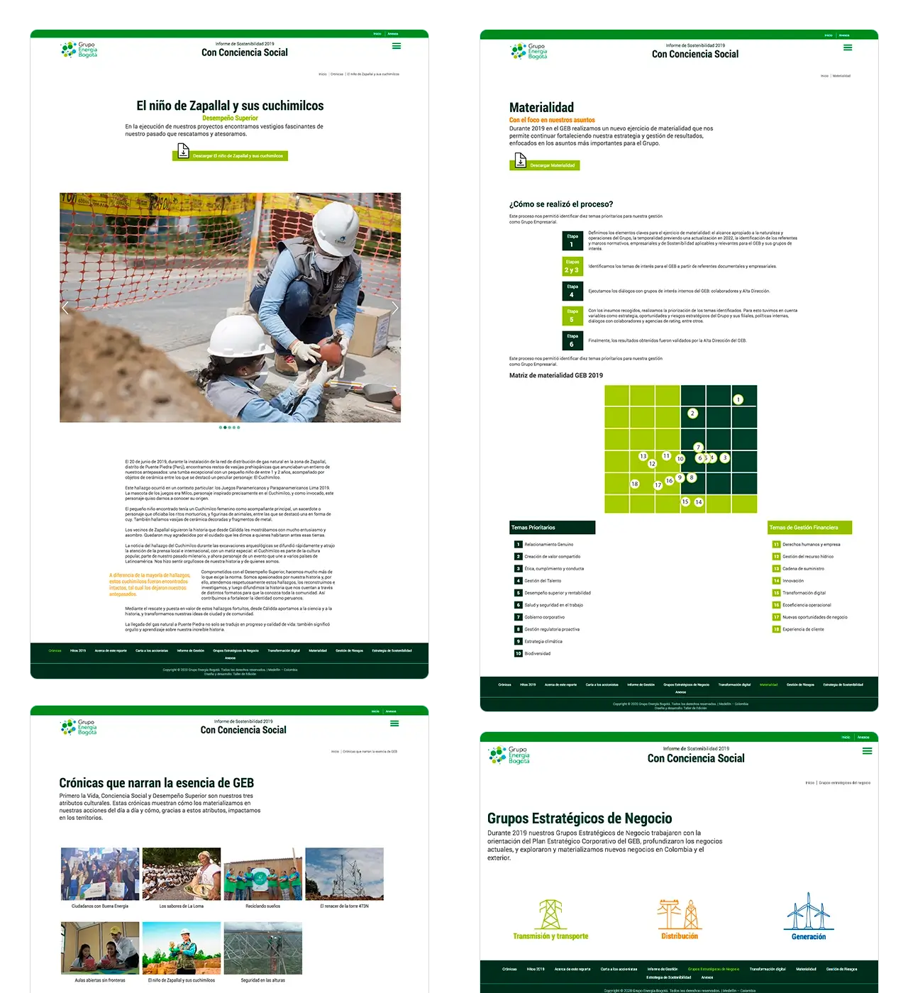 GEB Informe 2019: Hitos destacados, Materialidad, Crónicas y Grupos Estratégicos de la empresa.