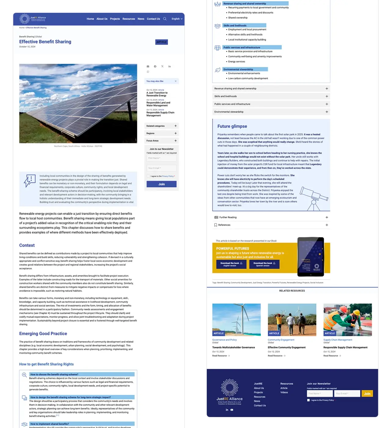 Plantilla de tipo de contenido Recurso JustRE Alliance: formato Artículo con tabla de índices.